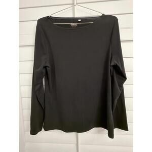 Boden Absolutely Essential black long sleeve top size Large